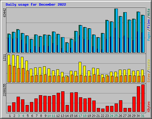 Daily usage for December 2022