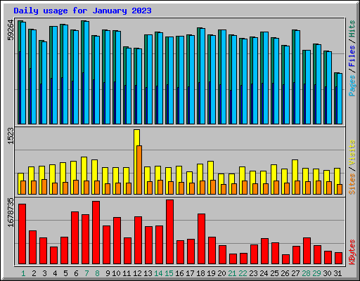 Daily usage for January 2023