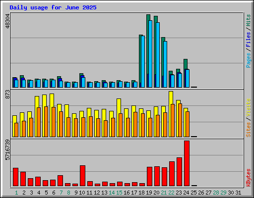 Daily usage for June 2025