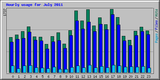 Hourly usage for July 2011