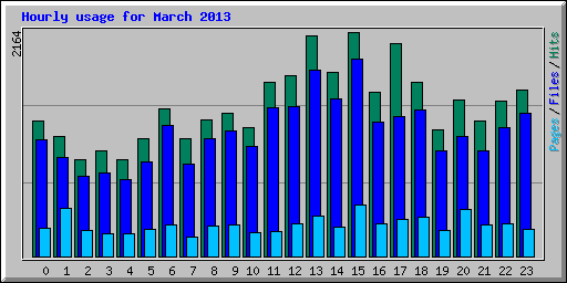 Hourly usage for March 2013