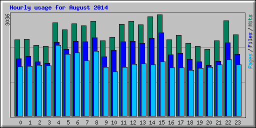 Hourly usage for August 2014