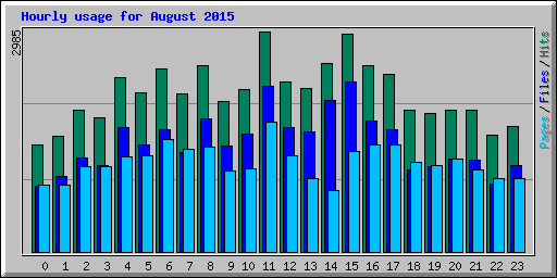 Hourly usage for August 2015