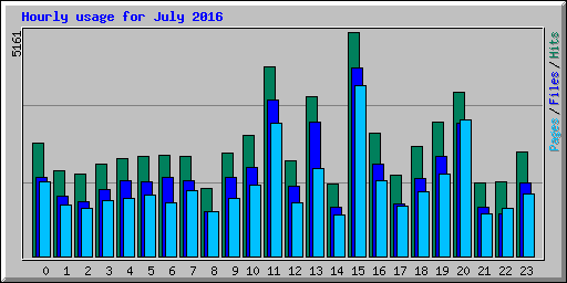 Hourly usage for July 2016