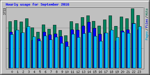 Hourly usage for September 2016