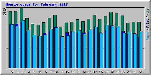 Hourly usage for February 2017