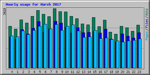 Hourly usage for March 2017