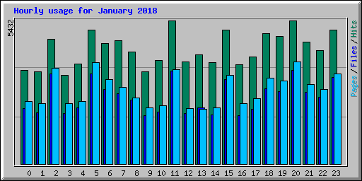 Hourly usage for January 2018