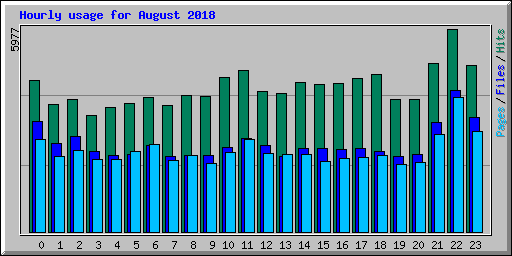 Hourly usage for August 2018