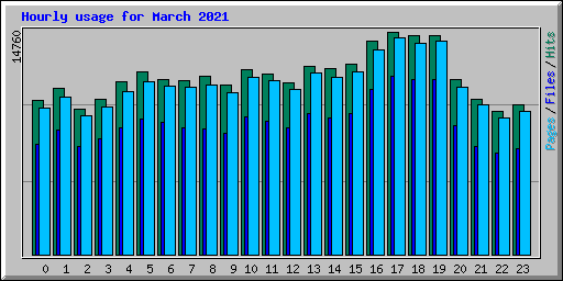 Hourly usage for March 2021