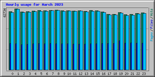 Hourly usage for March 2023