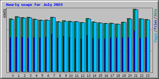 Hourly usage for July 2023